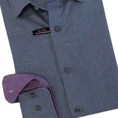 Leo Chevalier Design 100% Cotton Non Iron Adjusted Fit Shirts Available in Navy or Purple