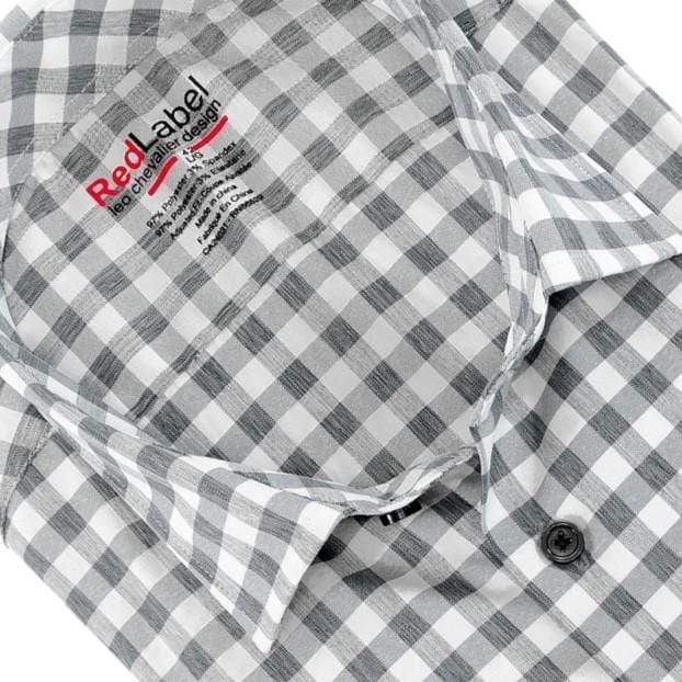 Leo Chevalier Design Leo Chevalier Voyage Performance Fitted Grey Check Sport Shirts