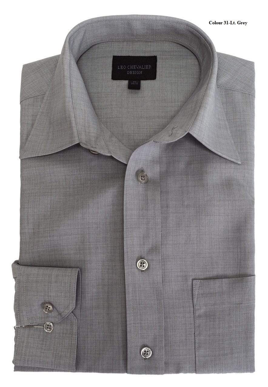 Leo Chevalier Design Traditional Spread Collar Micro Polyester Dress Shirt