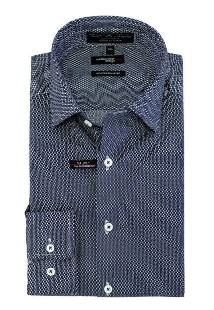 Leo Chevalier Design Blue 100% Cotton Non Iron Adjusted Fit Dress Shirt Leo Chevalier