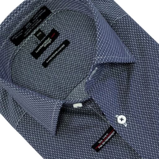 Leo Chevalier Design Blue 100% Cotton Non Iron Adjusted Fit Dress Shirt Leo Chevalier