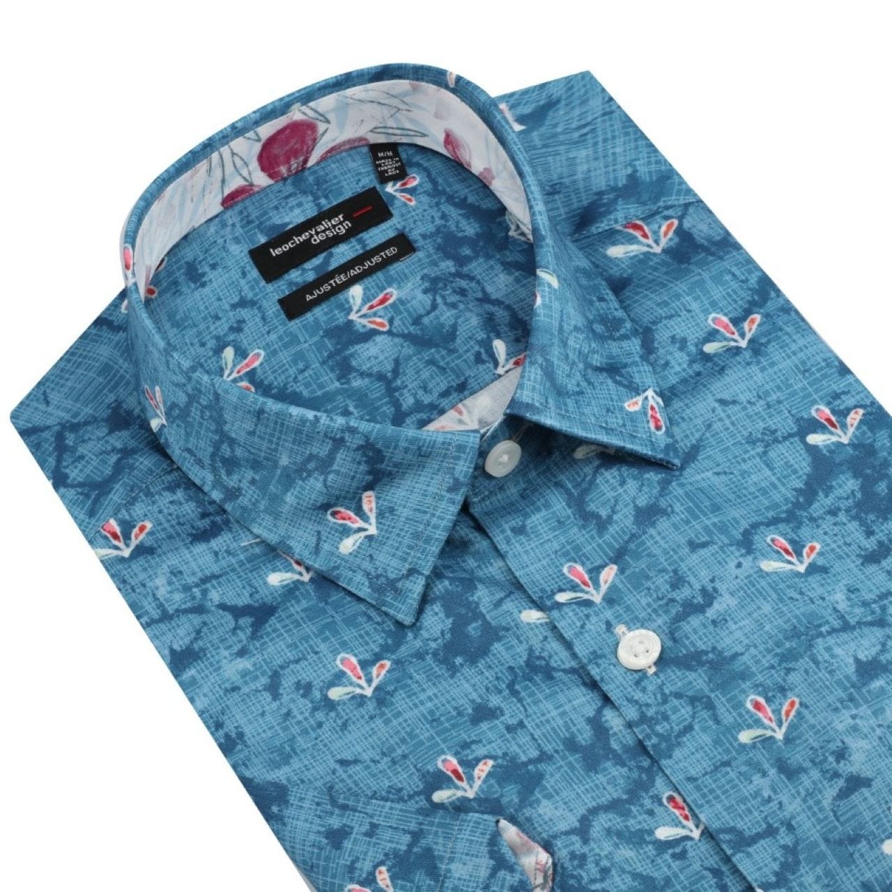 Leo Chevalier Design Blue Background Casual Short Sleeve Shirt