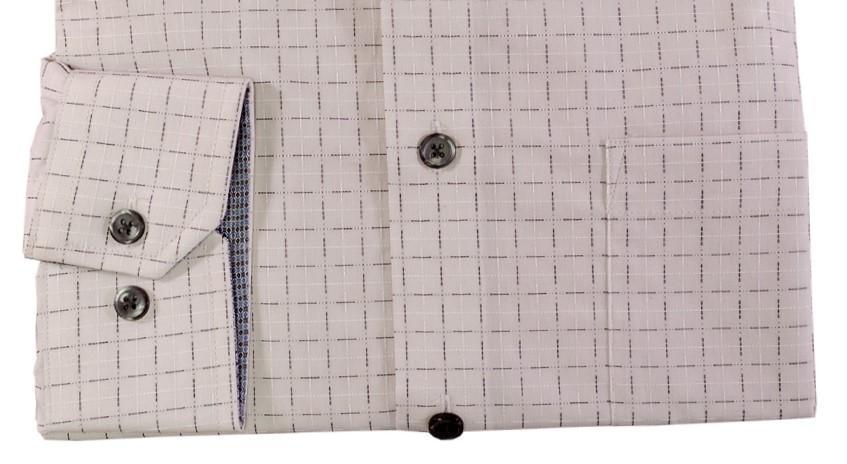 Leo Chevalier Design 100% Cotton Non Iron Print Dress Shirts Long Sleeve Spread Collar Leo Chevalier