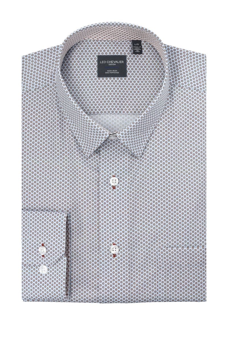 Leo Chevalier Design Fine Square Print Long Sleeve Shirt - Style Refined at The Abbey