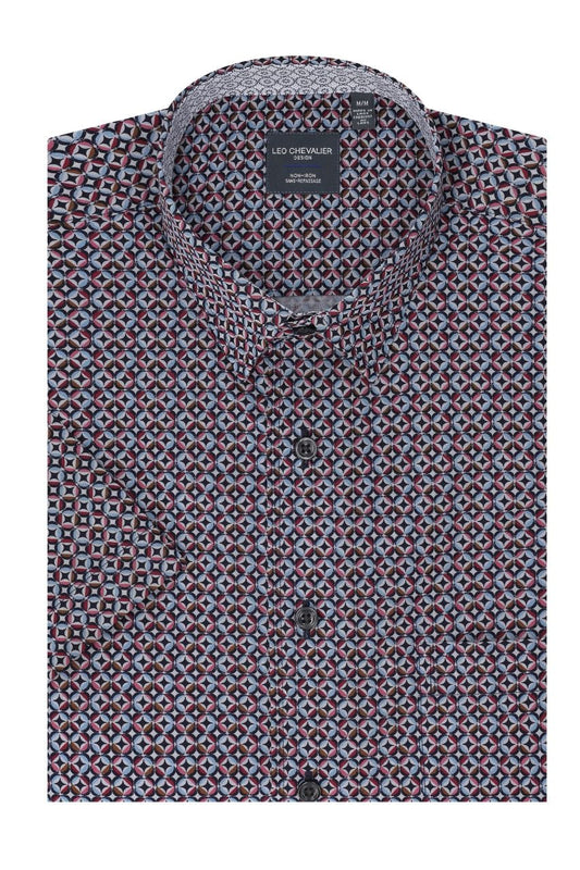 Leo Chevalier Design Dark Rainbow Print Hidden Button-Down Men's Cotton Shirt