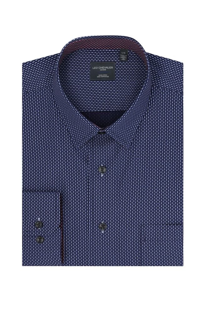 Leo Chevalier Design Upgrade Your Wardrobe with one of our Hidden Button-Down Collar Blue Print Shirts