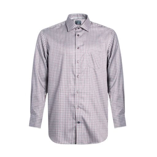 Leo Chevalier Design Mens Long Sleeve 100% Cotton Printed Dress Shirts in Wine