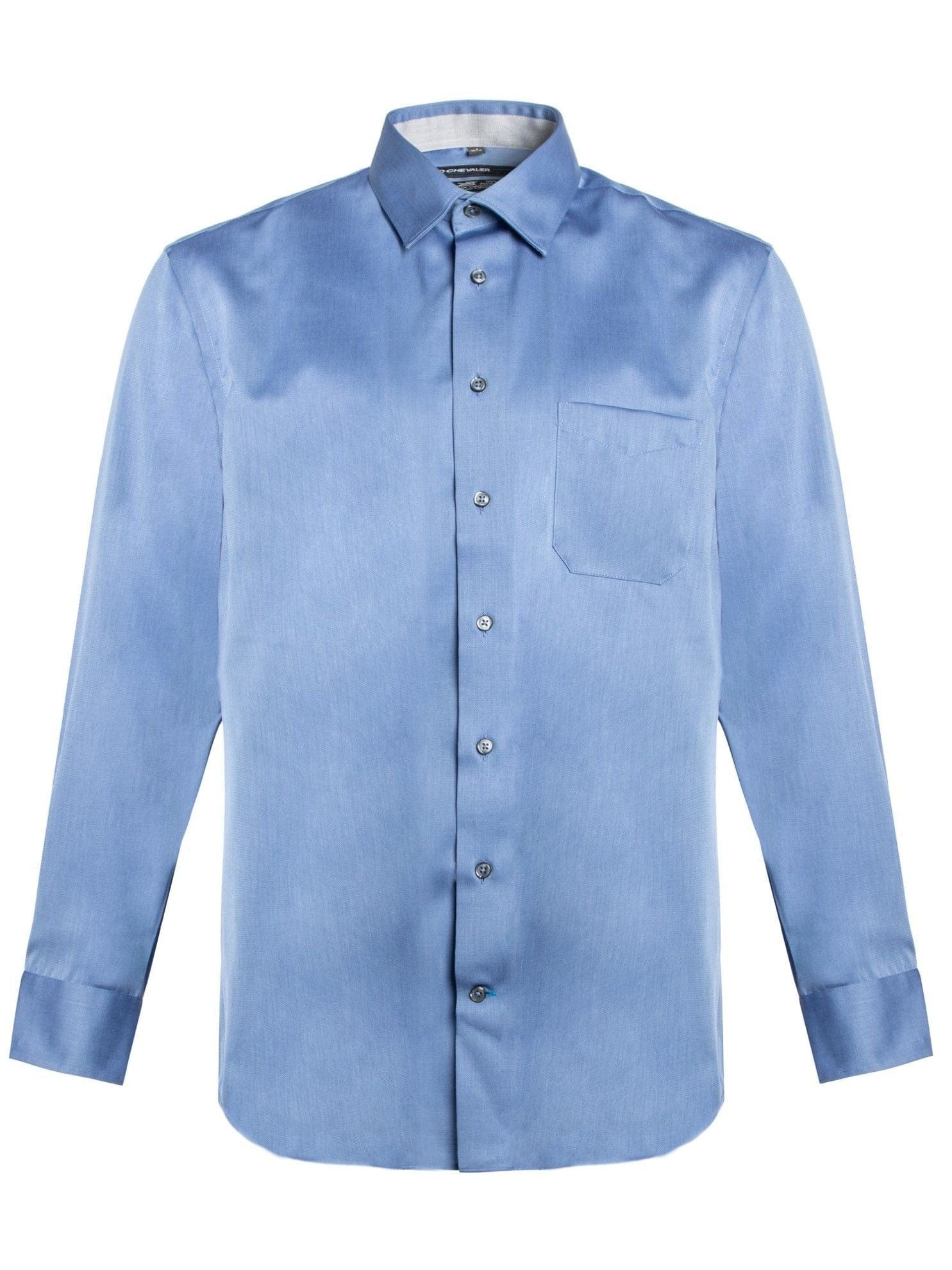 Leo Chevalier Design Tall 100% Cotton Non Iron Regular Fit Dress Shirts Contrasting Buttons and Trims