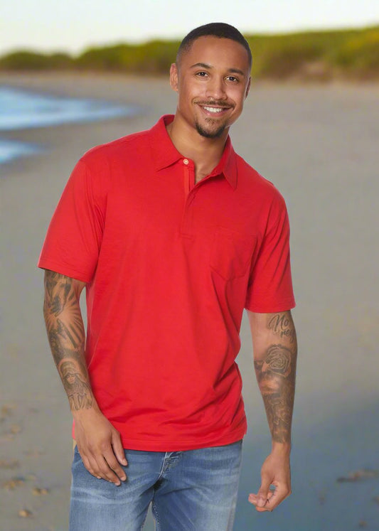 Leo Chevalier Design True Red Lightweight Golf Shirts for Men