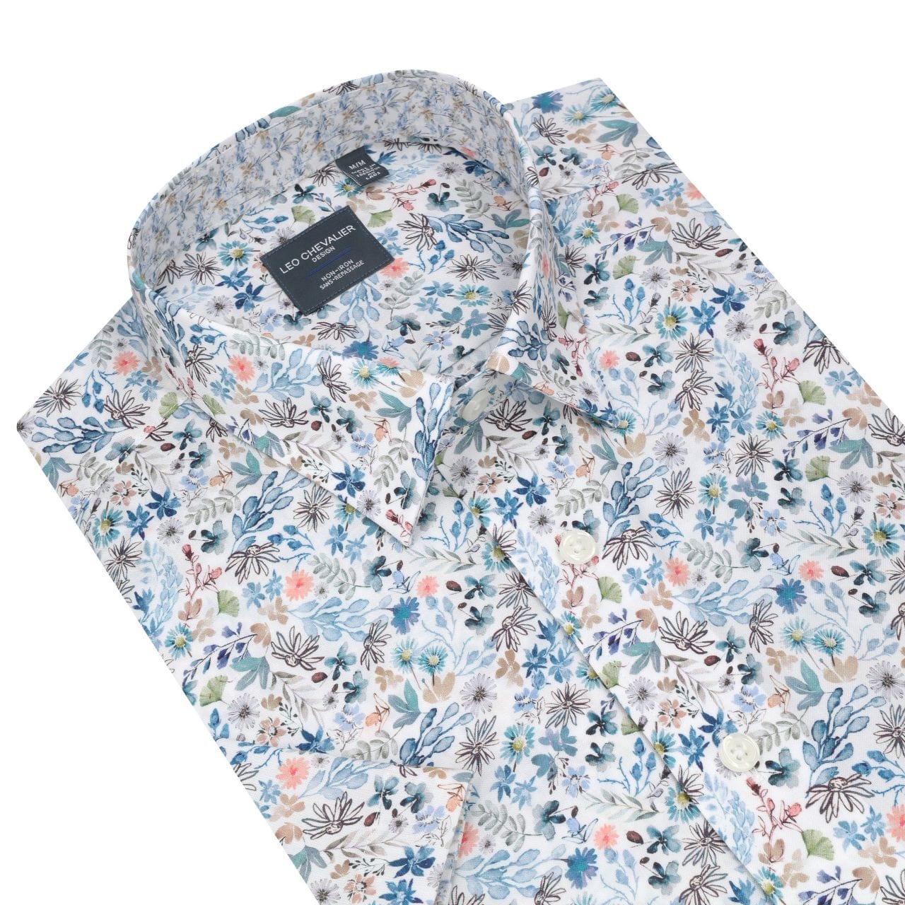 Leo Chevalier Design Multi Color Floral Print Men's Casual Cotton Short Sleeve Shirt
