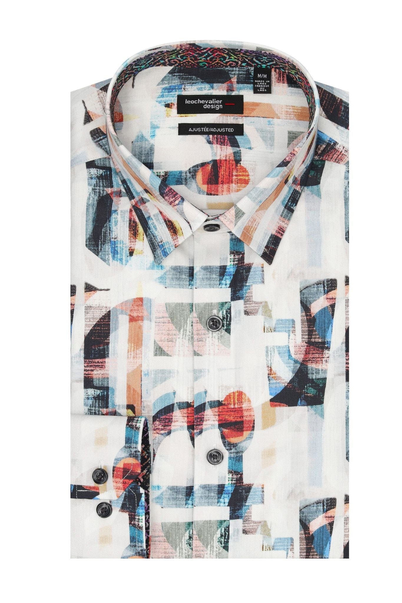 Leo Chevalier Design Multi-Color Print Men's Hidden Button-Down Shirt – Leo Chevalier