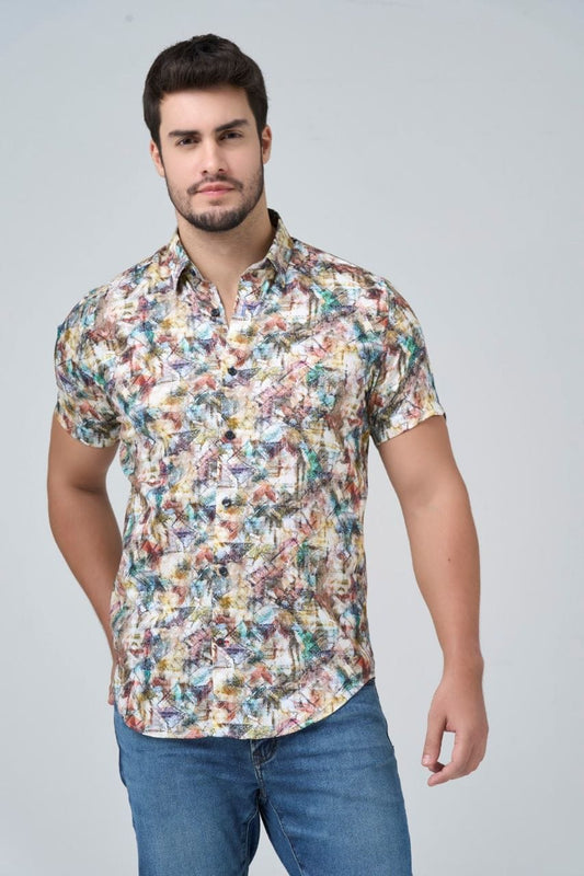 Leo Chevalier Design Russet Multi-Color Button-Down Shirt