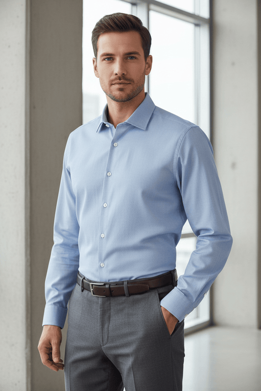 Leo Chevalier Design Men's Slim Fit Dress Shirts: Modern Elegance Redefined Available In 2 Colors