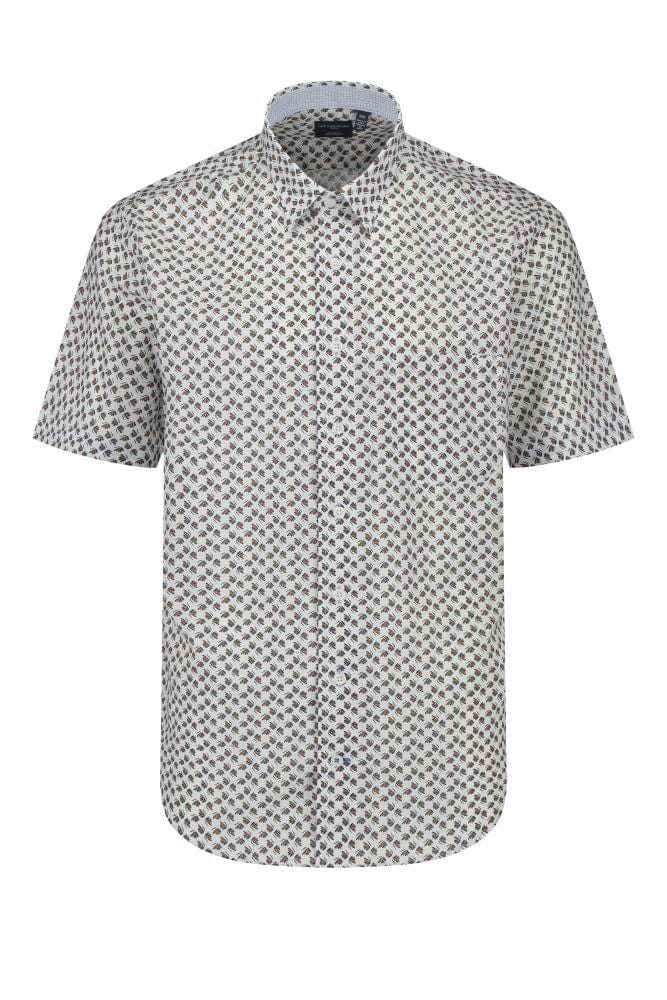 Leo Chevalier Design Sunrise Abstract Print Men's Short Sleeve Shirt