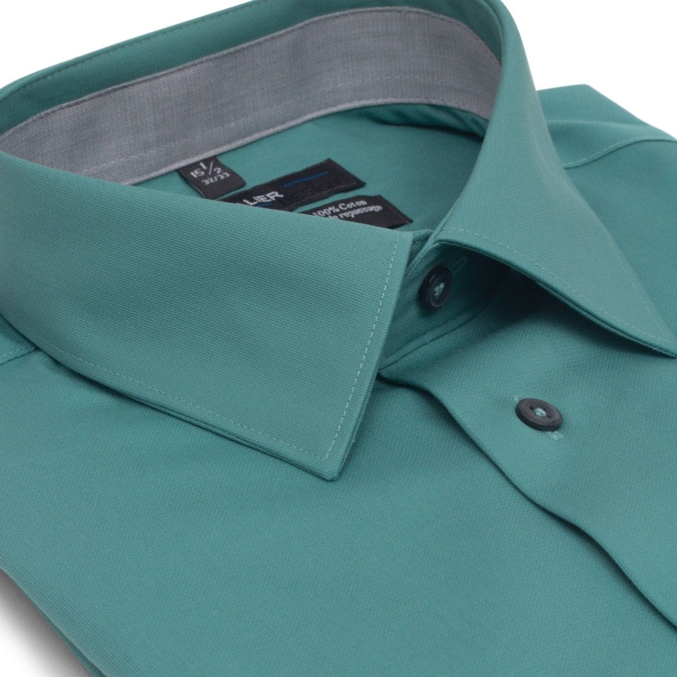 Leo Chevalier Design Mens 100% Cotton Non Iron Contemporary Fit Dress Shirts Contrasting Buttons and Trims Available in 6 More Colors