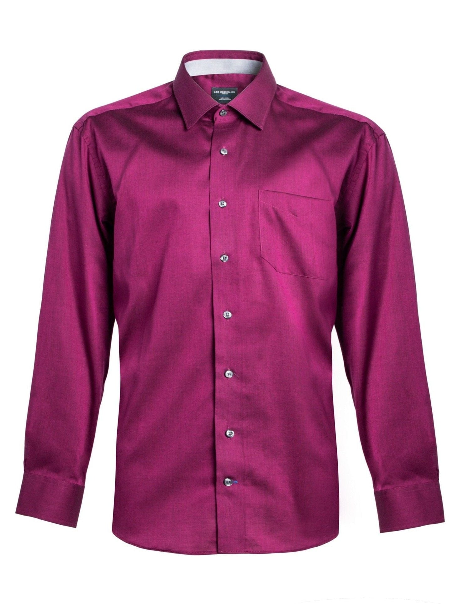 Leo Chevalier Design Mens 100% Cotton Non Iron Contemporary Fit Dress Shirts Contrasting Buttons and Trims Available in 6 More Colors