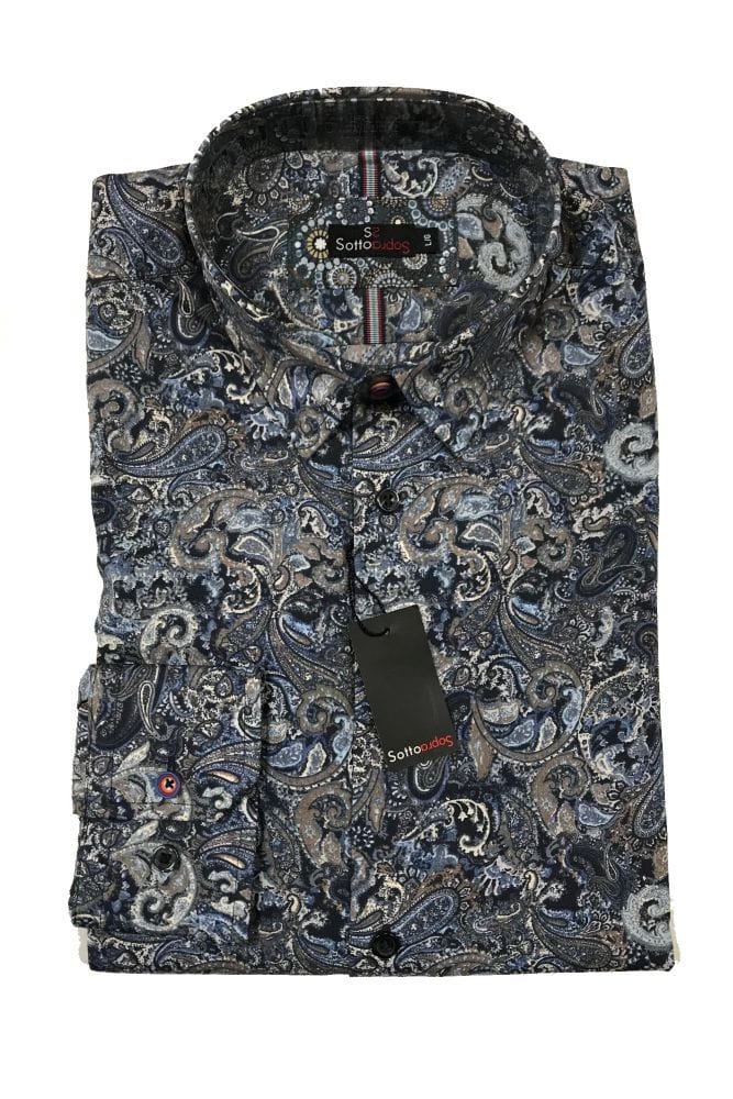 Sotto Sopra-L Sale Sotto Sopra Non Iron Print Sport Shirt