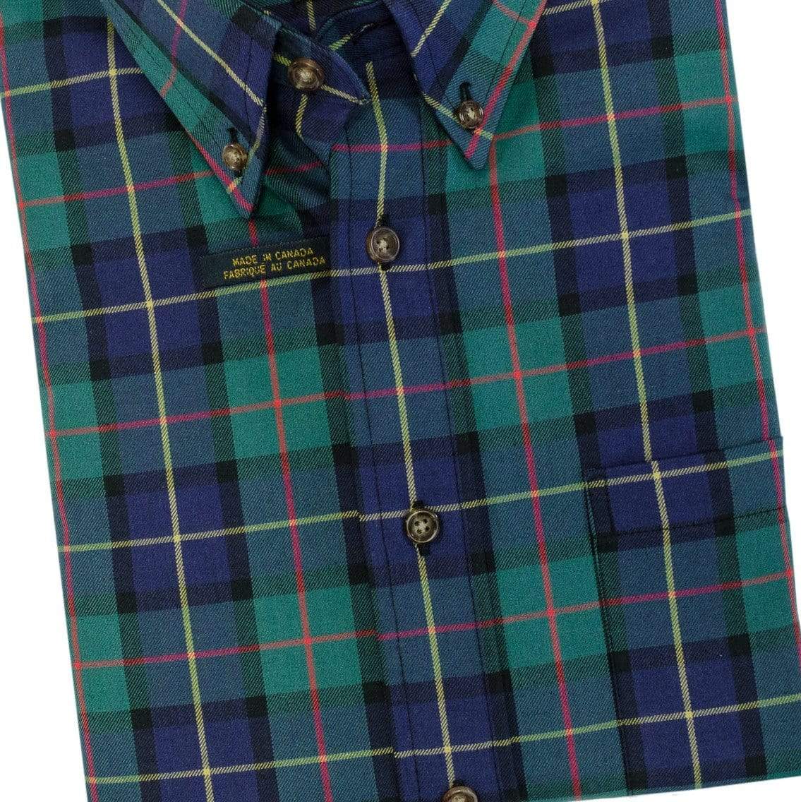 Viyella Canadian Made Button Down Long Sleeve Shirts in Pine Plaid
