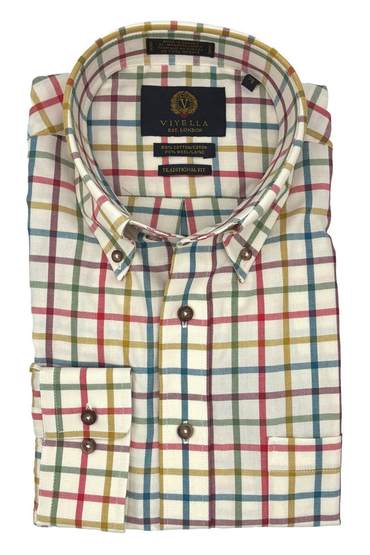 Viyella Bright Multi Gingham Men's Casual Long Sleeve Button-Down Shirt