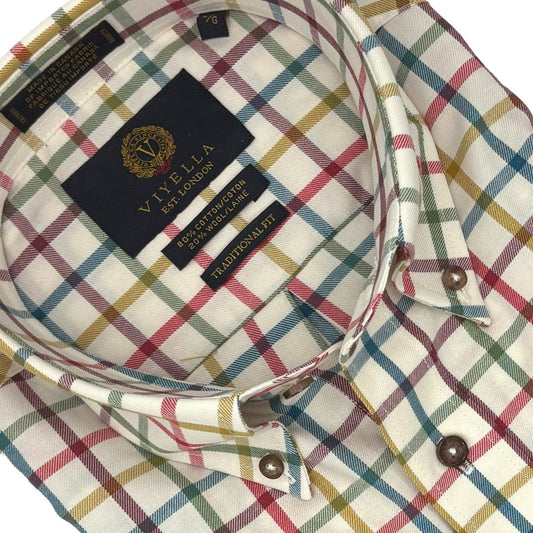 Viyella Bright Multi Gingham Men's Casual Long Sleeve Button-Down Shirt