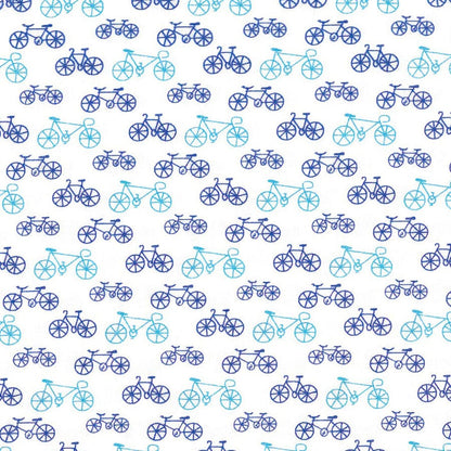 Viyella Button-Down Men's Short Sleeve Shirts - Blue Bicycle Print