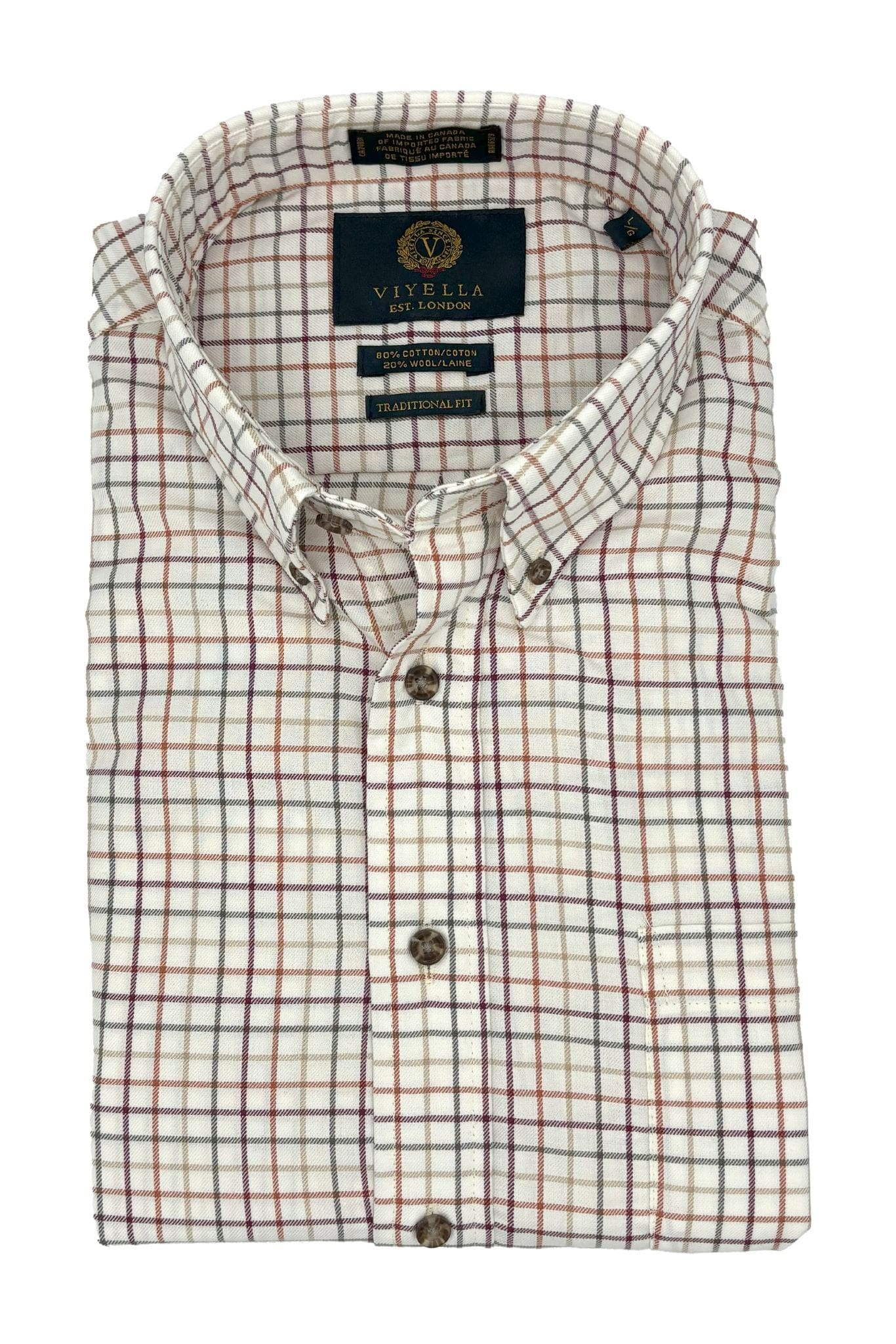 Viyella Natural Check Men's Cotton & Wool Long Sleeve Shirts