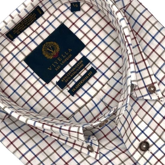 Viyella Timeless Elegance: Viyella Natural Tattersall Button-Down Shirts, Tailored Fit. Made In Canada - Embrace Classic Style