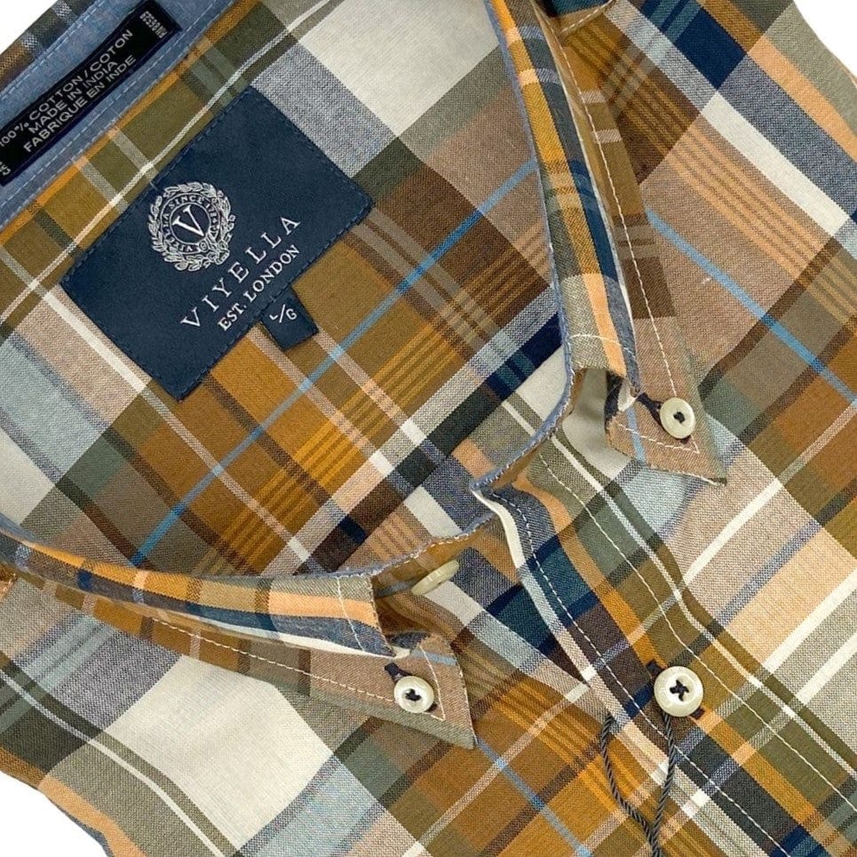 Viyella Khaki Plaid Madras Shirts: Play It Cool with Khaki