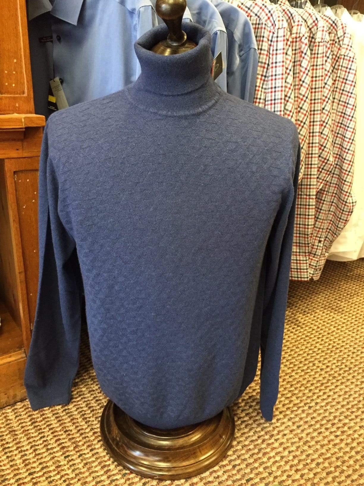 Viyella-L Sale Blue Light Weight Viyella Turtle Neck Sweaters