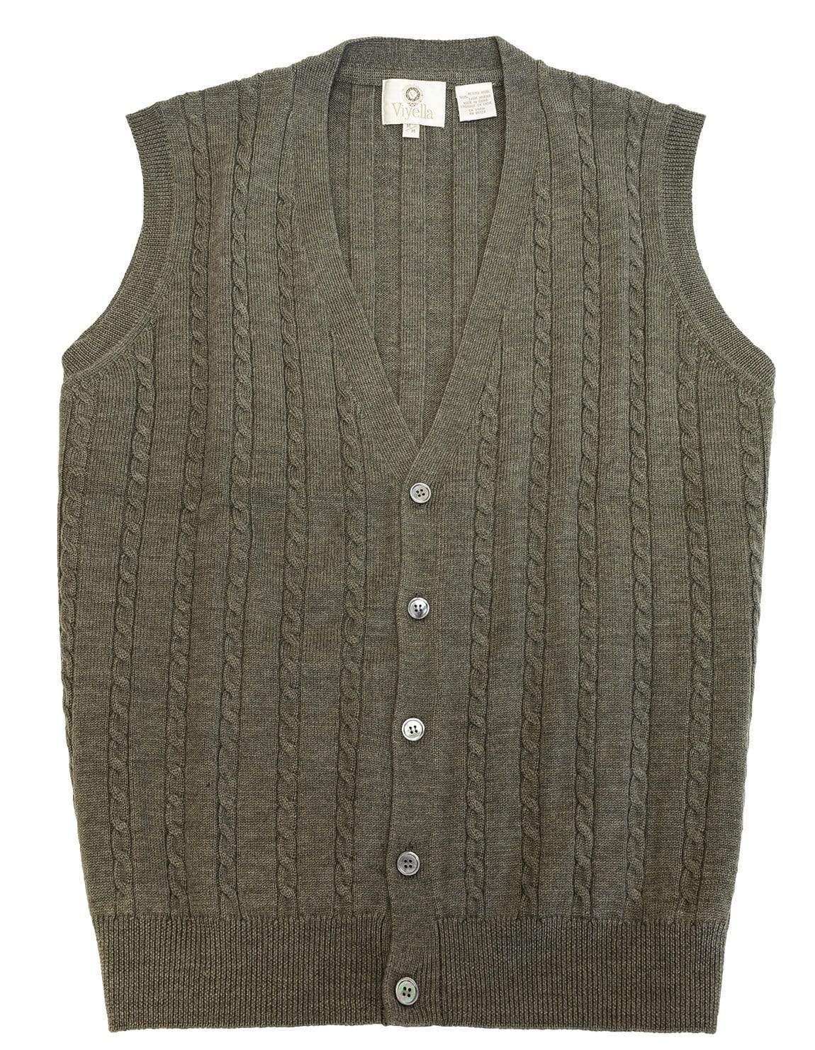 Viyella-L Sale Viyella Extra Fine Merino Wool Knit 5 Button Sweater Vest 5-Colors