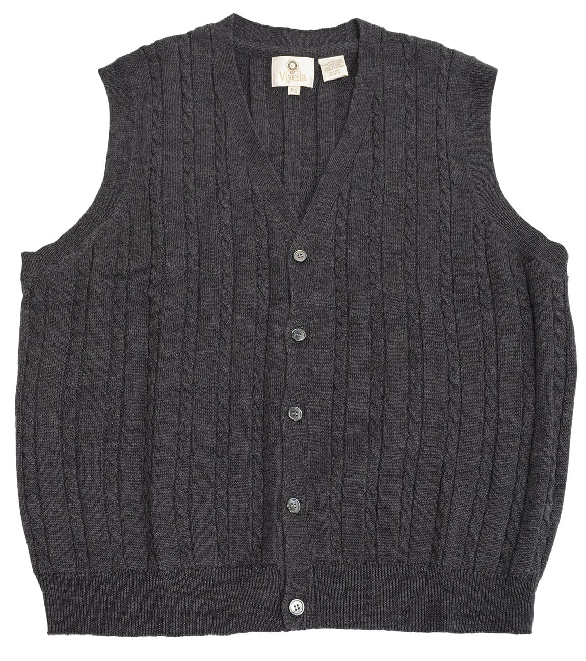 Viyella-L Sale Viyella Extra Fine Merino Wool Knit 5 Button Sweater Vest 5-Colors