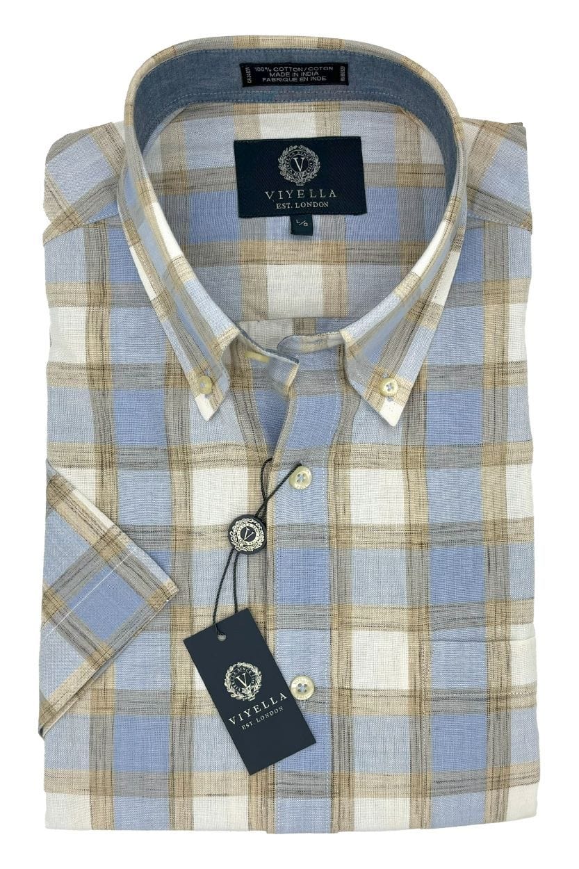 Viyella Expertly Crafted Light Blue Plaid Madras Shirts The Abbey's Finest