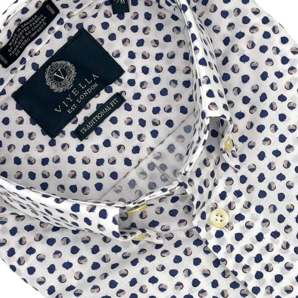 Viyella Men's Button-Down Short-Sleeve - Blue Print