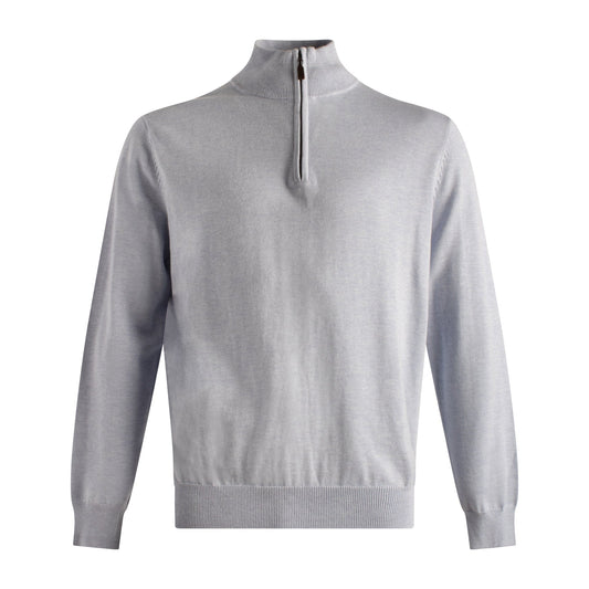 Viyella Mens Light Weight Quarter Zip Sweaters in Cotton Silk Nylon Available in 11-Color