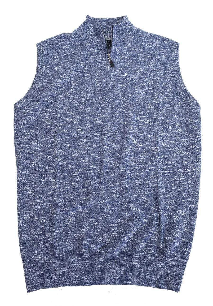 Viyella Mens Quarter Zip Mock Neck Light Weight Cotton Sweater Vests Available in 7-Colors