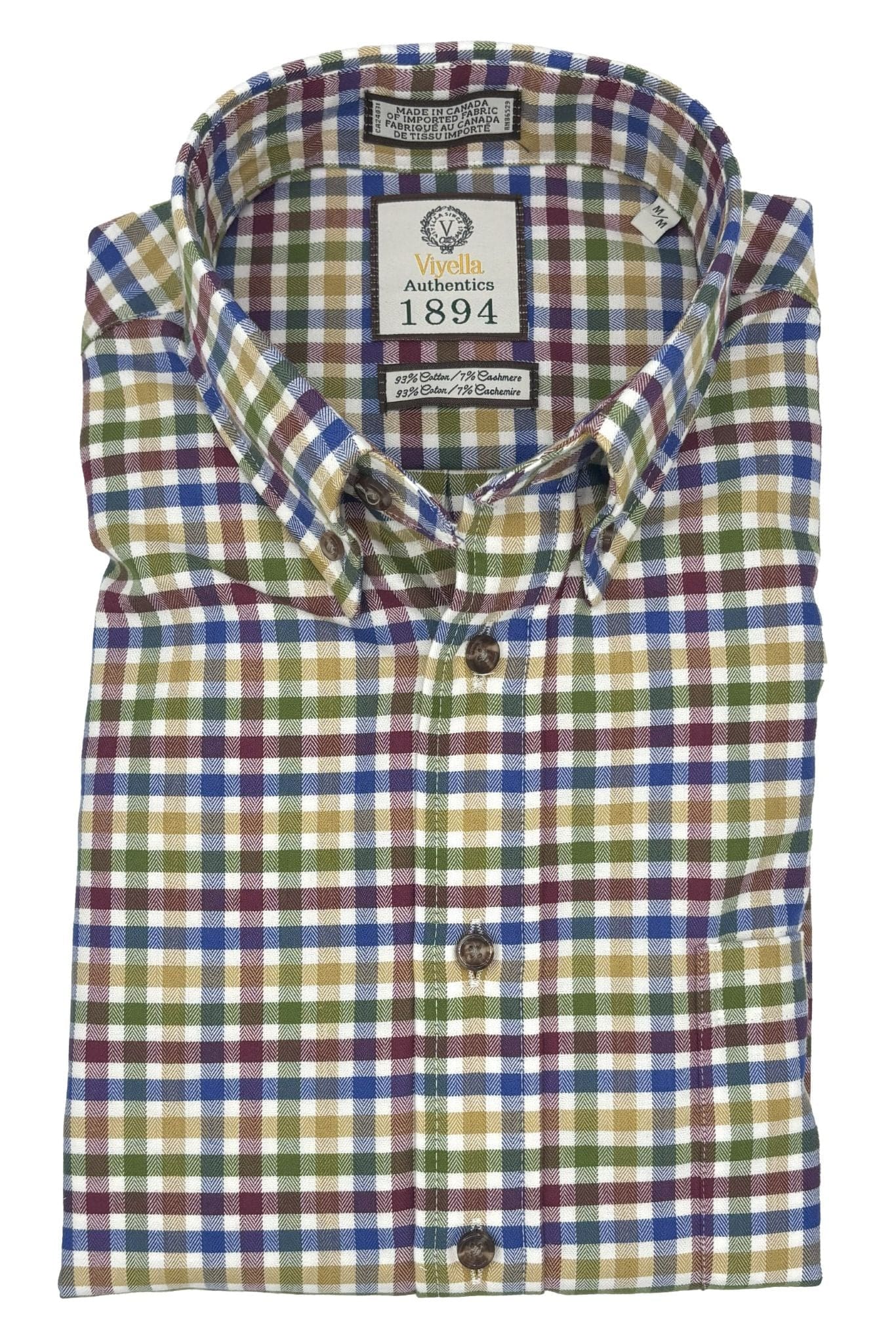 Viyella Multi Colored Gingham Men's Casual Long Sleeve Sport Shirt