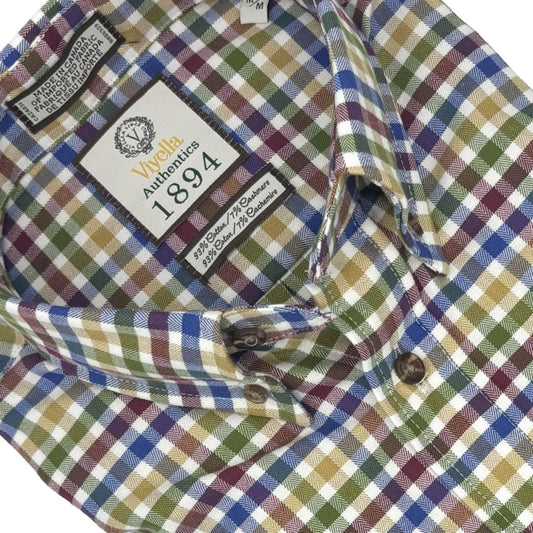 Viyella Multi Colored Gingham Men's Casual Long Sleeve Sport Shirt