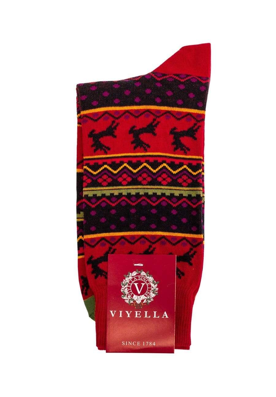 Viyella Red Viyella RainDeer Socks