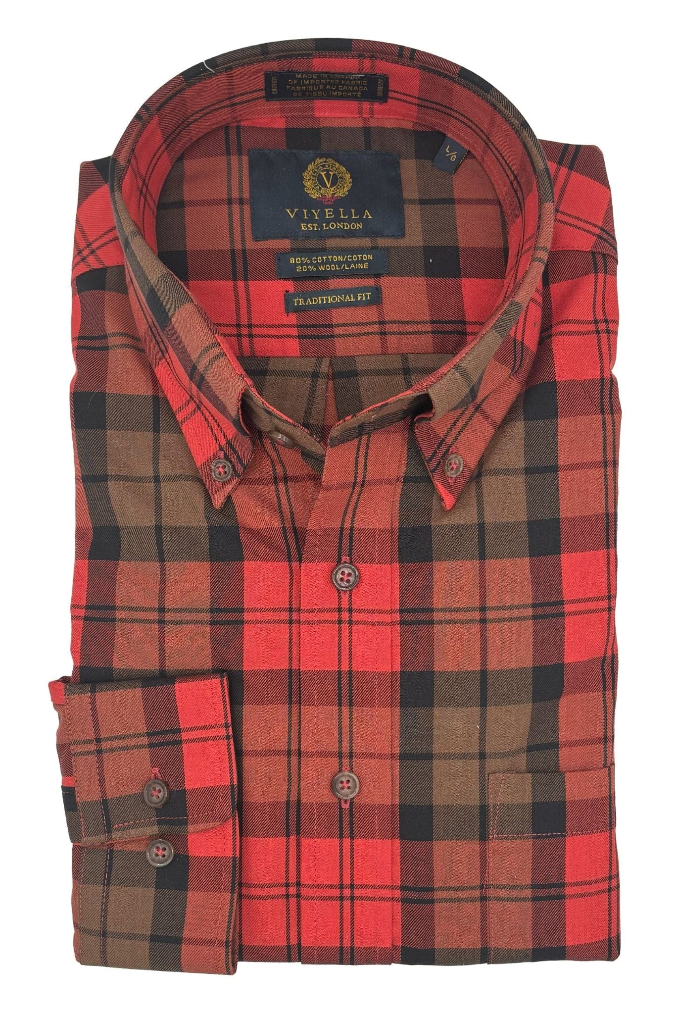 Viyella Paprika Plaid Long Sleeve Button Down Shirt – Bold & Stylish