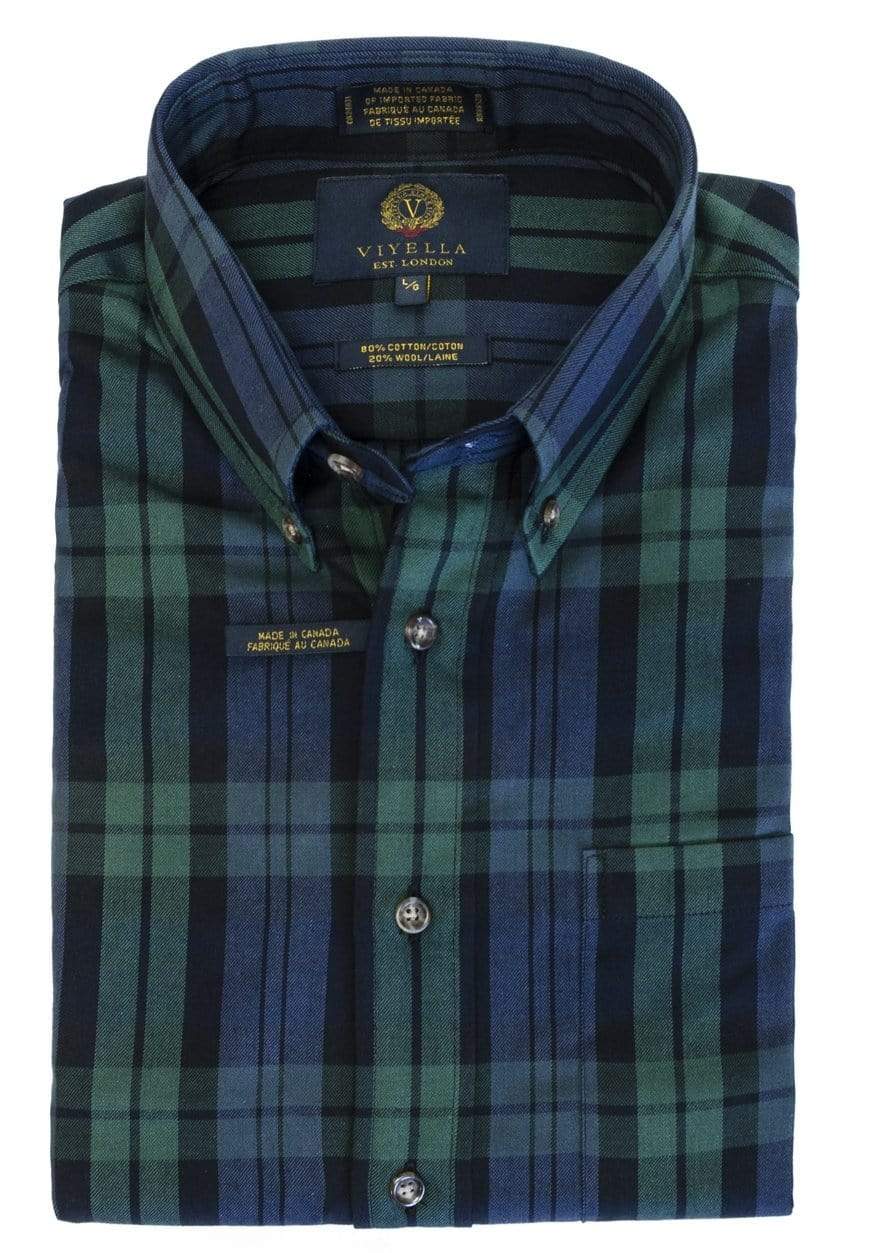 Viyella Tailored Fit Canadian Made Long Sleeve Blackwatch Tartan Shirts