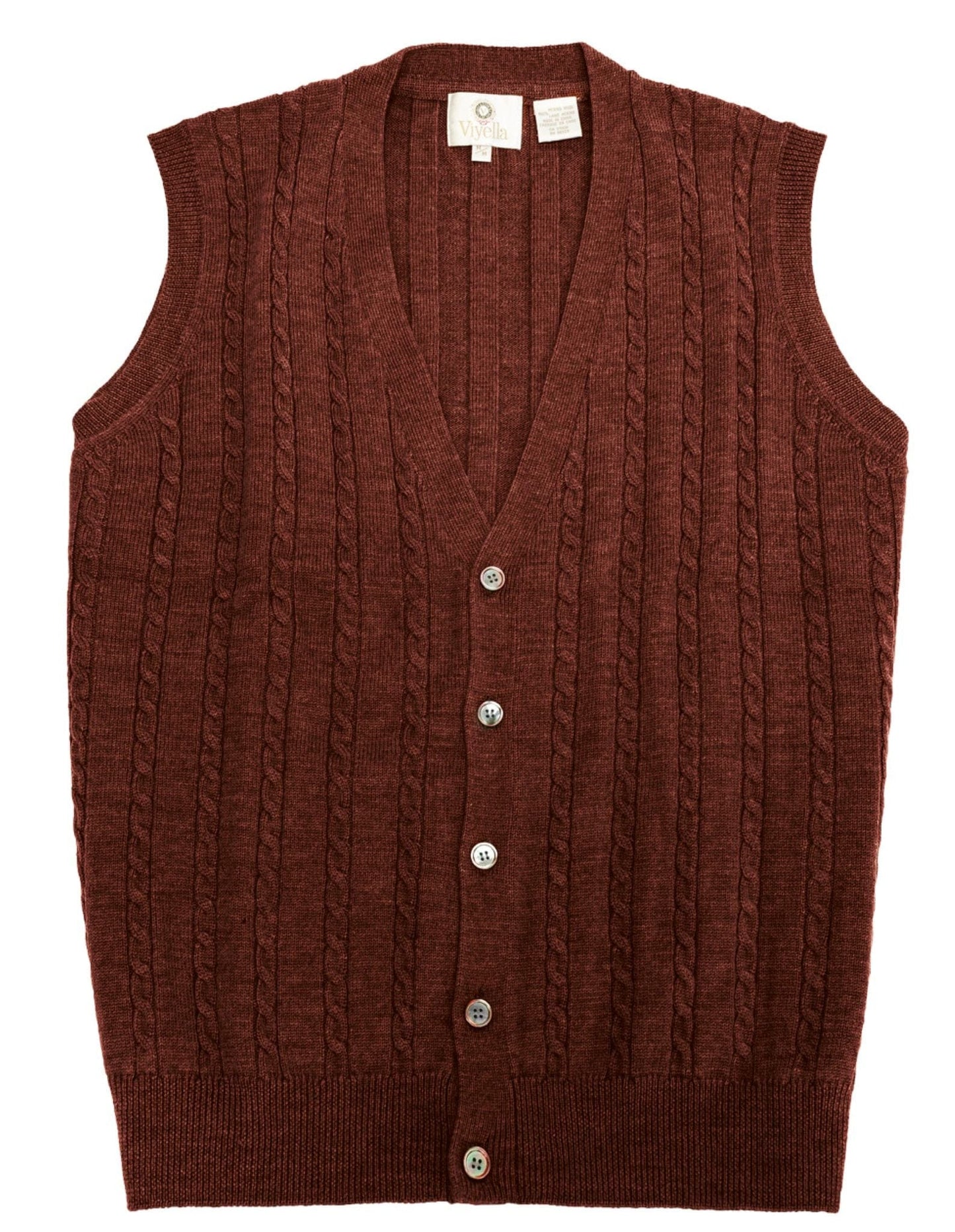 Viyella Stay Stylish and Cozy with our Extra Fine Merino Wool Cable Knit Button Sweater Vest - Available in 11 Stunning Colors
