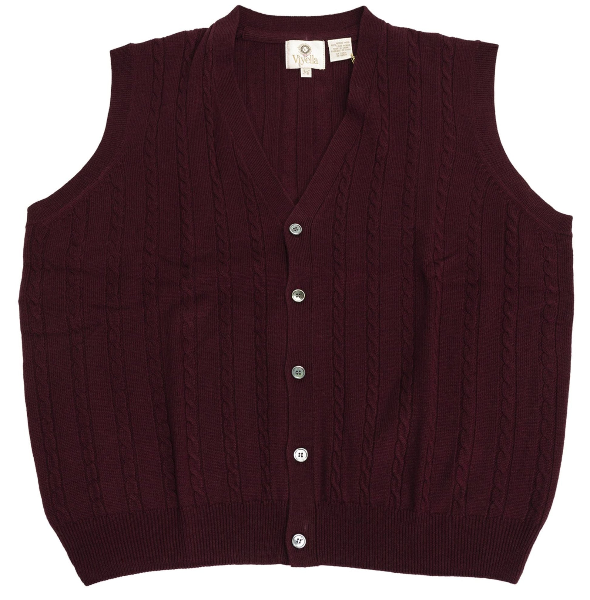 Viyella Stay Stylish and Cozy with our Extra Fine Merino Wool Cable Knit Button Sweater Vest - Available in 11 Stunning Colors