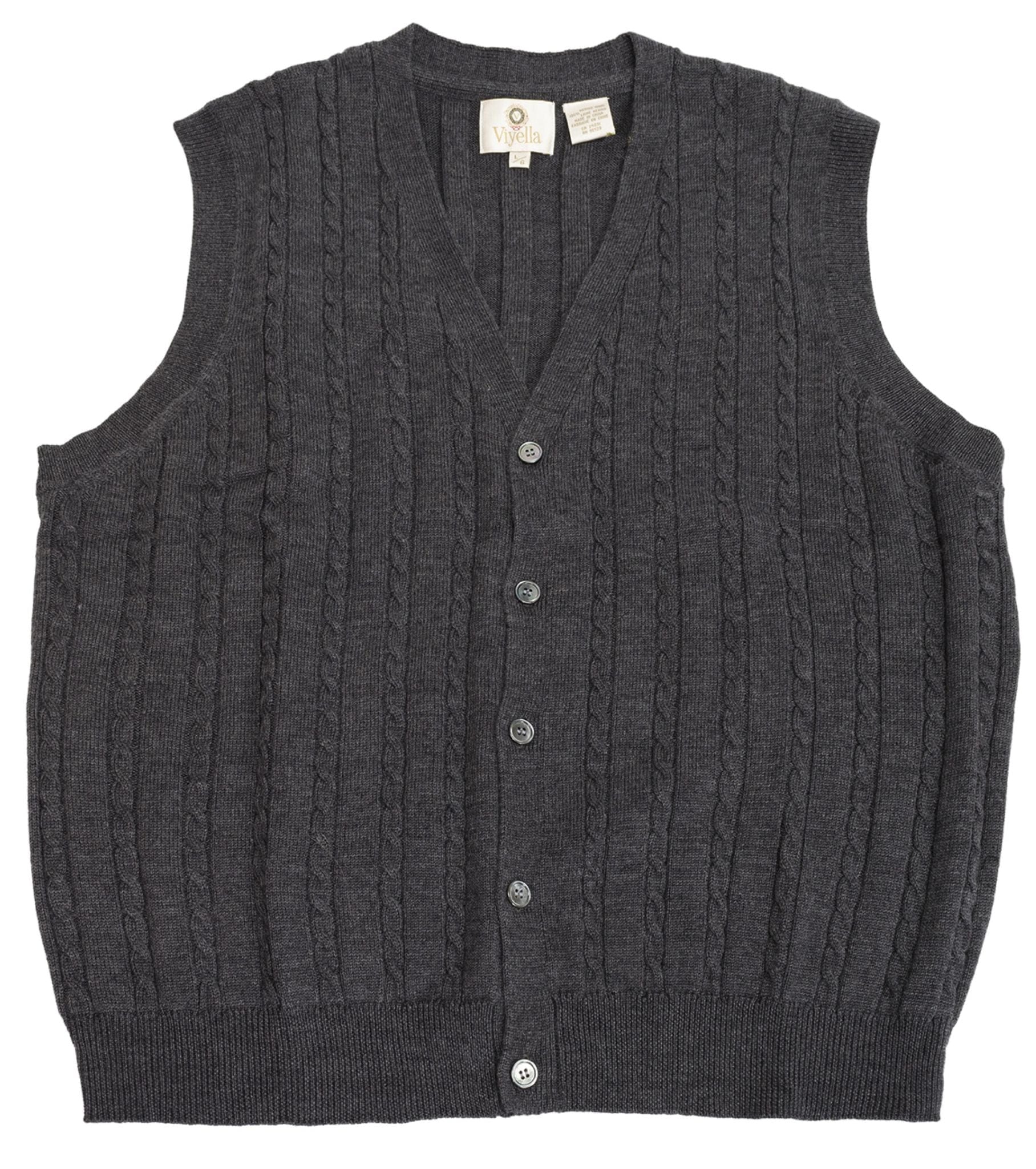 Viyella Stay Stylish and Cozy with our Extra Fine Merino Wool Cable Knit Button Sweater Vest - Available in 11 Stunning Colors