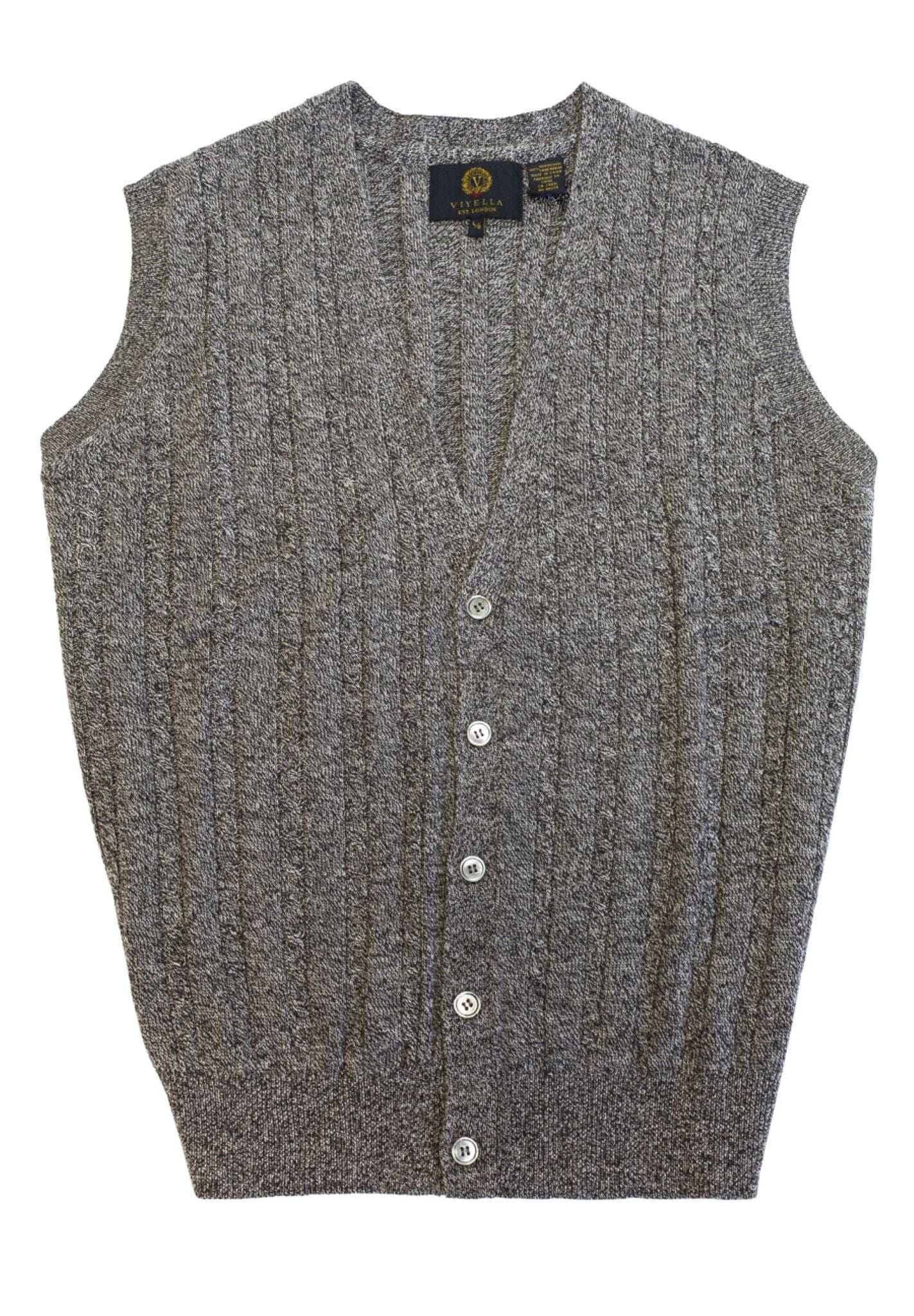 Viyella Stay Stylish and Cozy with our Extra Fine Merino Wool Cable Knit Button Sweater Vest - Available in 11 Stunning Colors