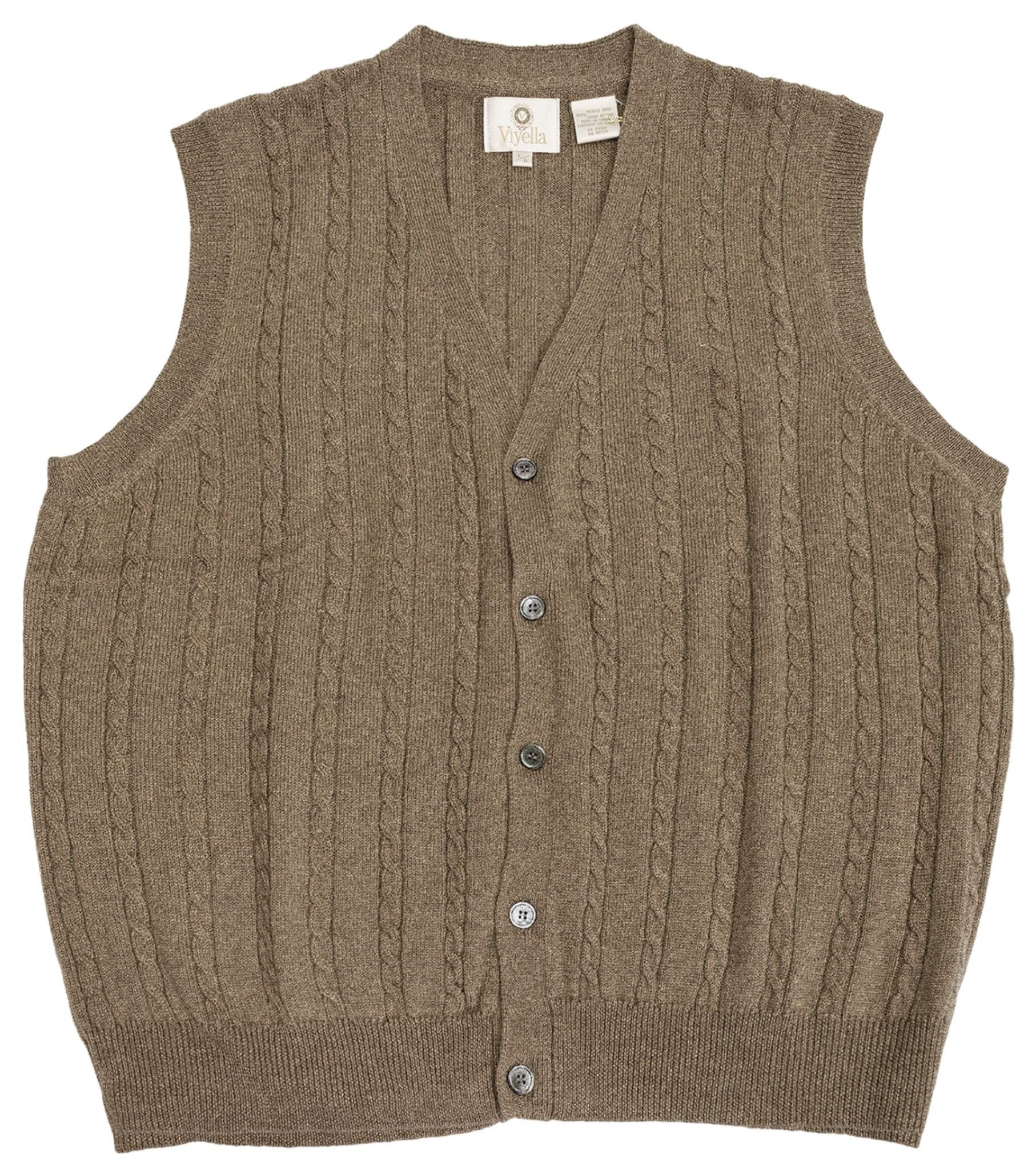 Viyella Stay Stylish and Cozy with our Extra Fine Merino Wool Cable Knit Button Sweater Vest - Available in 11 Stunning Colors