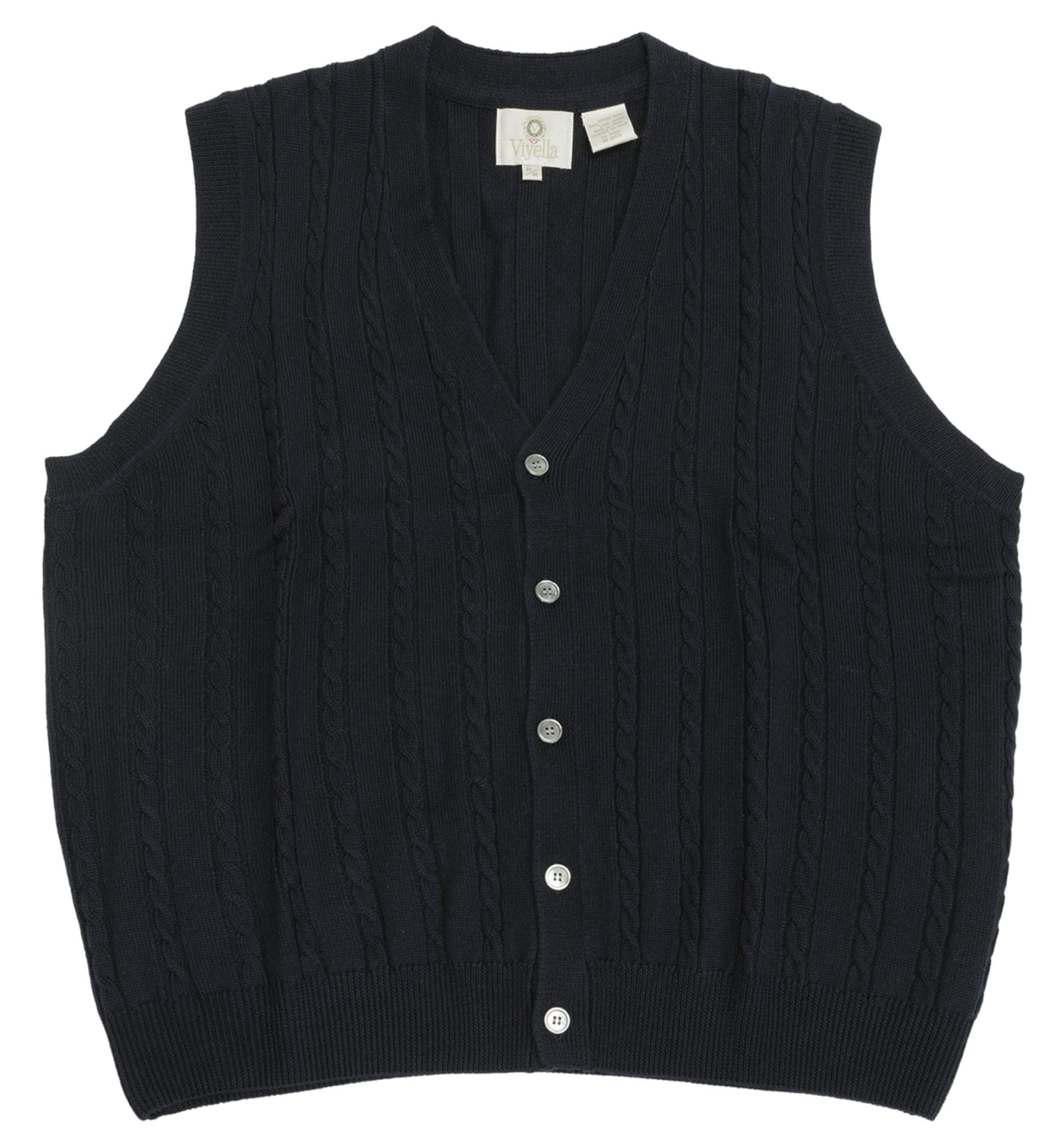 Viyella Stay Stylish and Cozy with our Extra Fine Merino Wool Cable Knit Button Sweater Vest - Available in 11 Stunning Colors