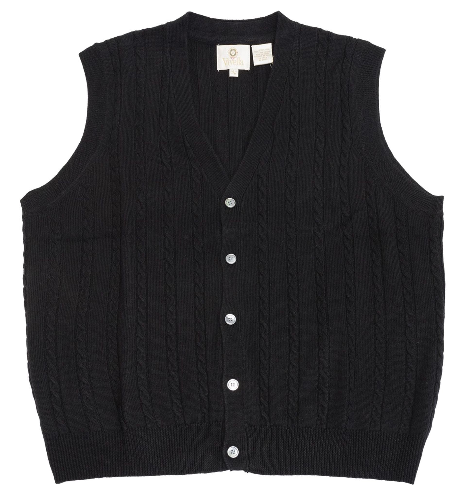Viyella Stay Stylish and Cozy with our Extra Fine Merino Wool Cable Knit Button Sweater Vest - Available in 11 Stunning Colors
