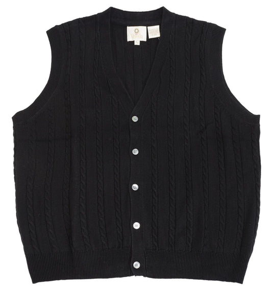 Viyella Stay Stylish and Cozy with our Extra Fine Merino Wool Cable Knit Button Sweater Vest - Available in 11 Stunning Colors