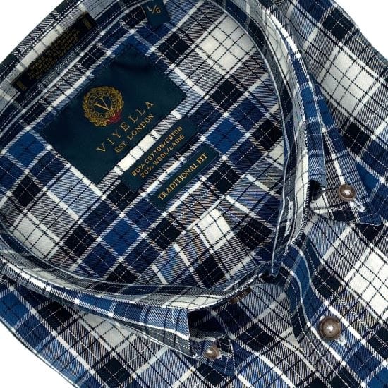 Viyella Viyella Harbour Blue Plaid Shirts: Classic Style, Made in Canada!