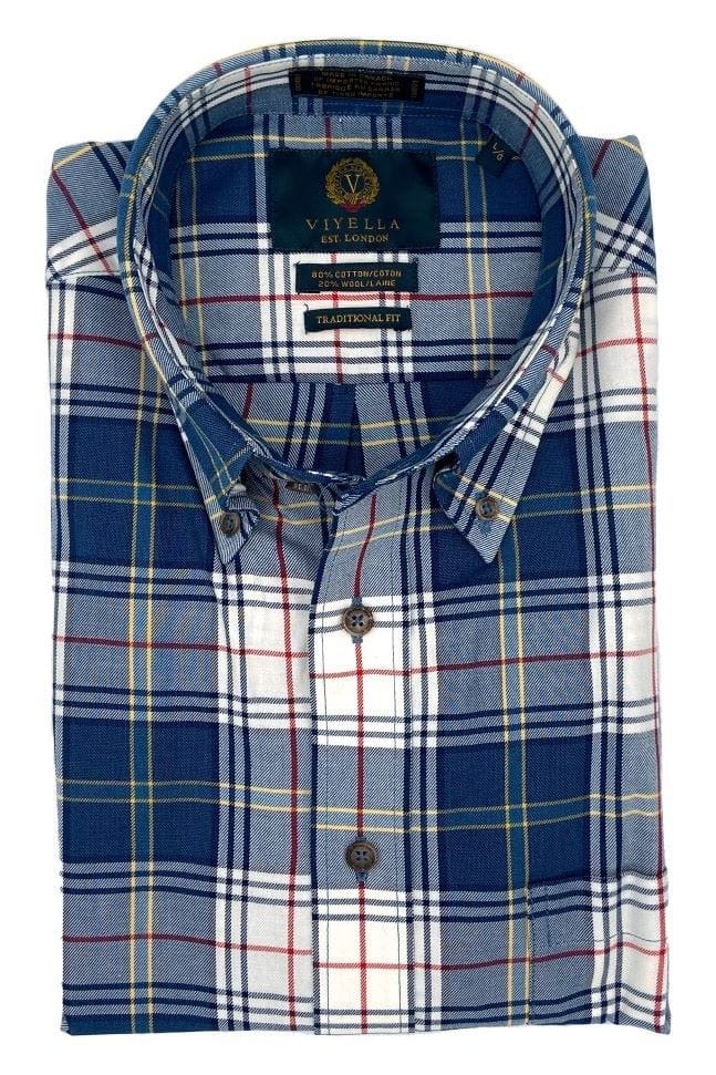Viyella Discover Our Denim Blue Plaid Shirts: Made in Canada